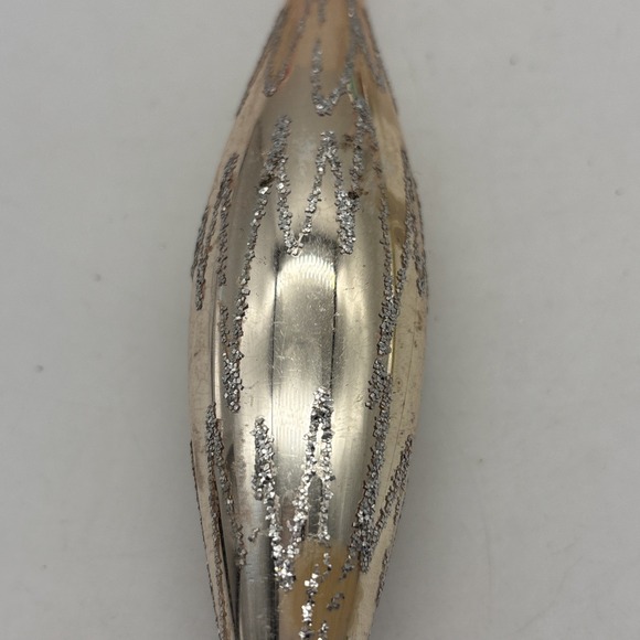 4- Vintage Hand blown Mercury glass ornaments UFO Double Indent Teardrop - Picture 6 of 16